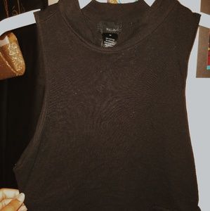 Black halter crop top